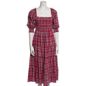 Hill House - The Nesli Nap Dress - Red Tartan